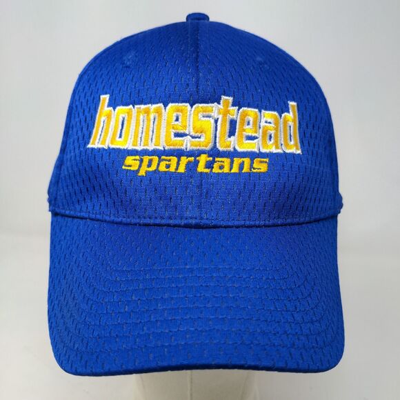 The Game Men's Fitted Hat Blue Embroidered Homestead Spartans Logo Polyester - Picture 2 of 7